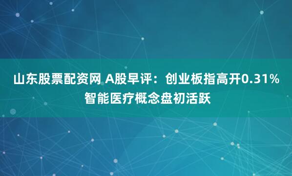 山东股票配资网 A股早评：创业板指高开0.31% 智能医疗概念盘初活跃